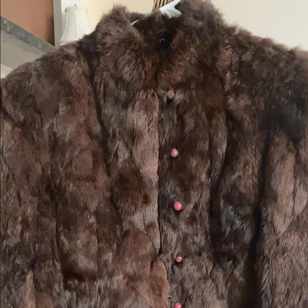 100% real rabbit fur coat